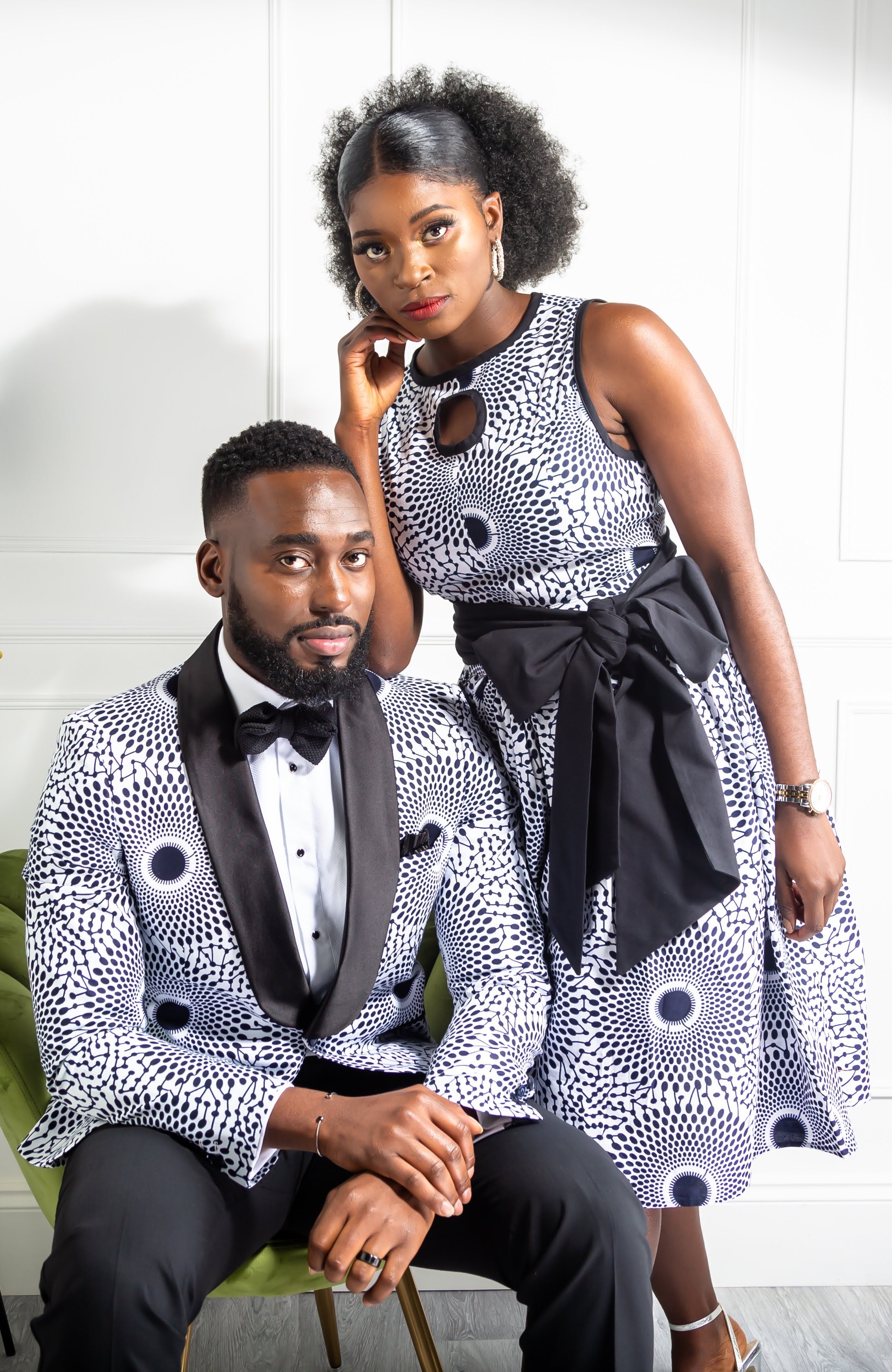 African Print Sleeveless Keyhole Chest Statement Sash Belt - ALEXANDRA