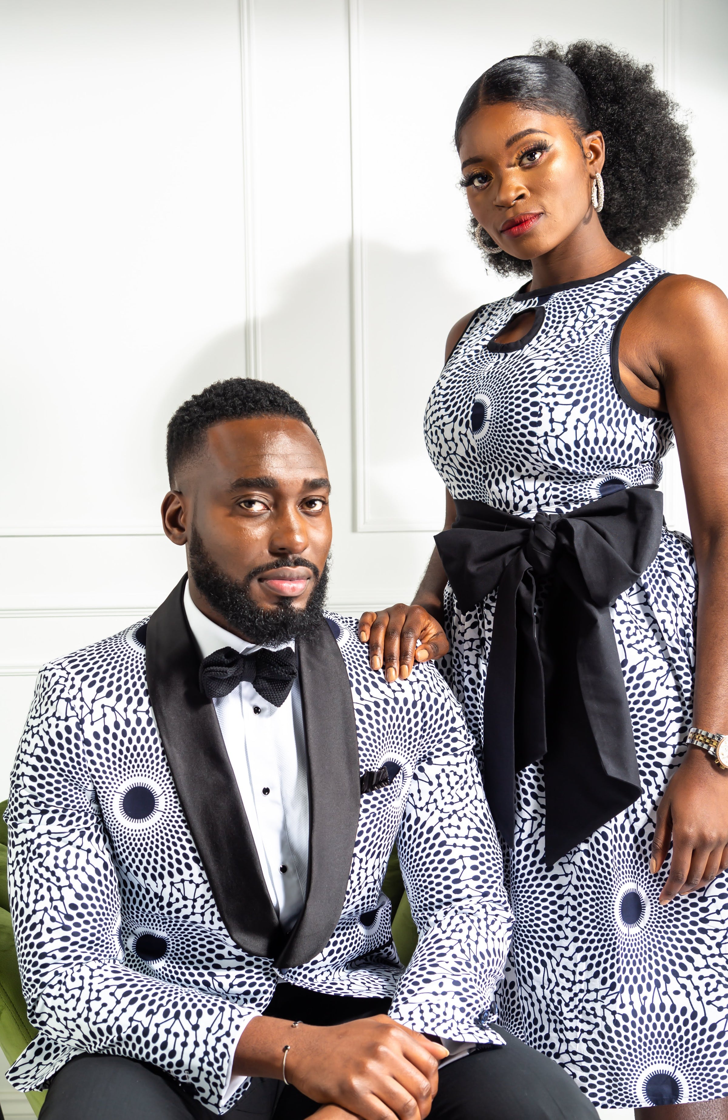 African Print Sleeveless Keyhole Chest Statement Sash Belt - ALEXANDRA