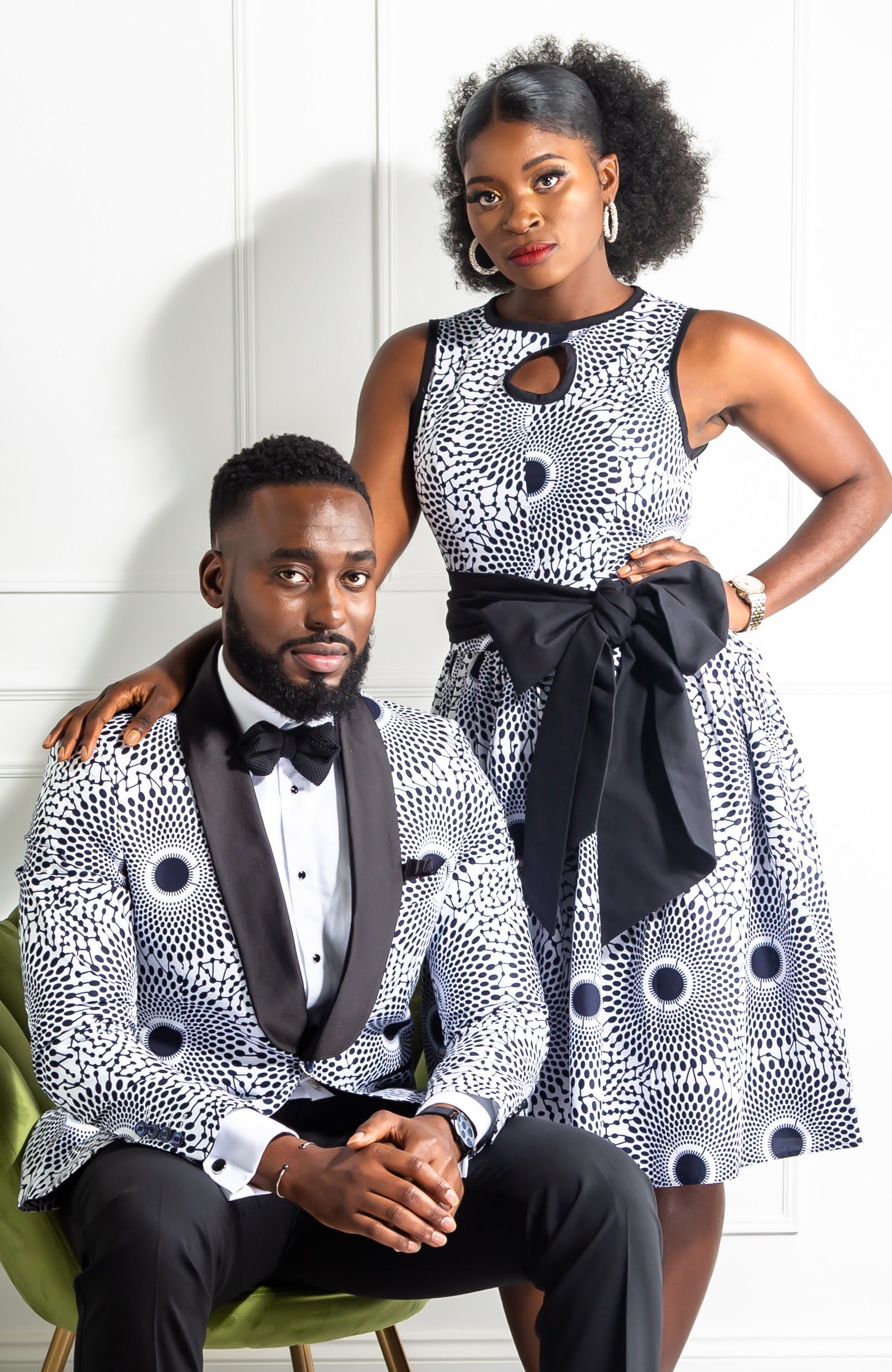 African Print Sleeveless Keyhole Chest Statement Sash Belt - ALEXANDRA