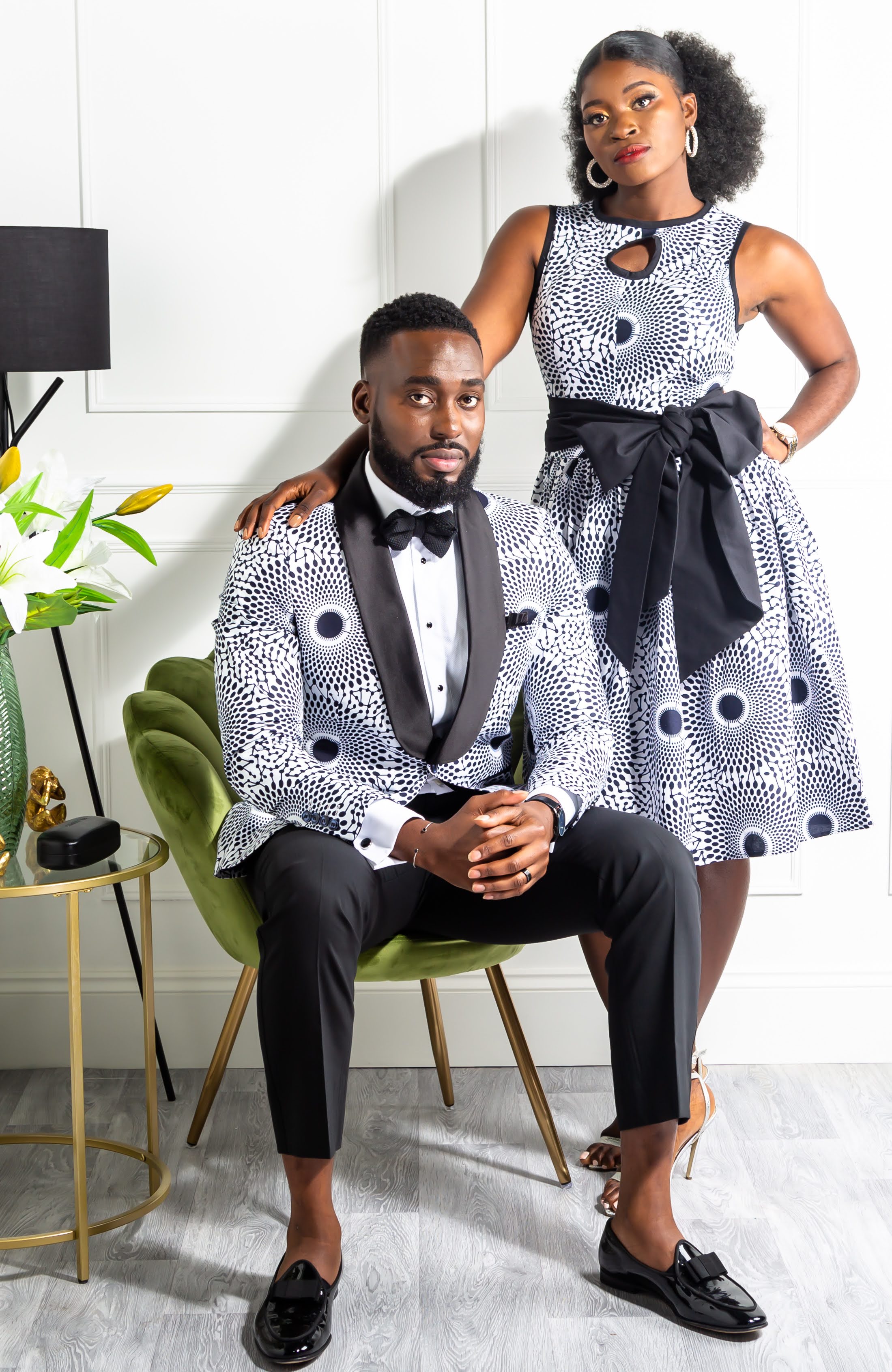 African Print Sleeveless Keyhole Chest Statement Sash Belt - ALEXANDRA