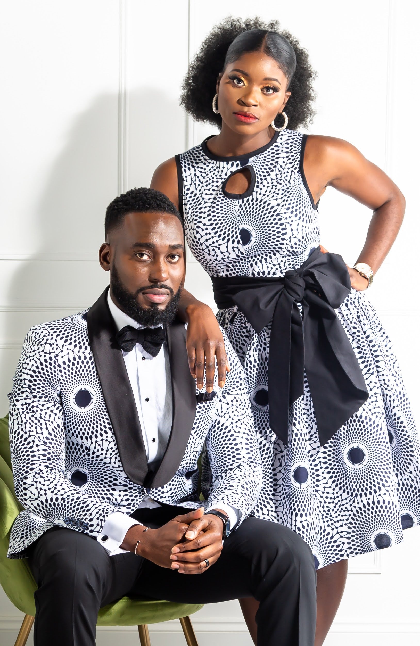 African Print Sleeveless Keyhole Chest Statement Sash Belt - ALEXANDRA