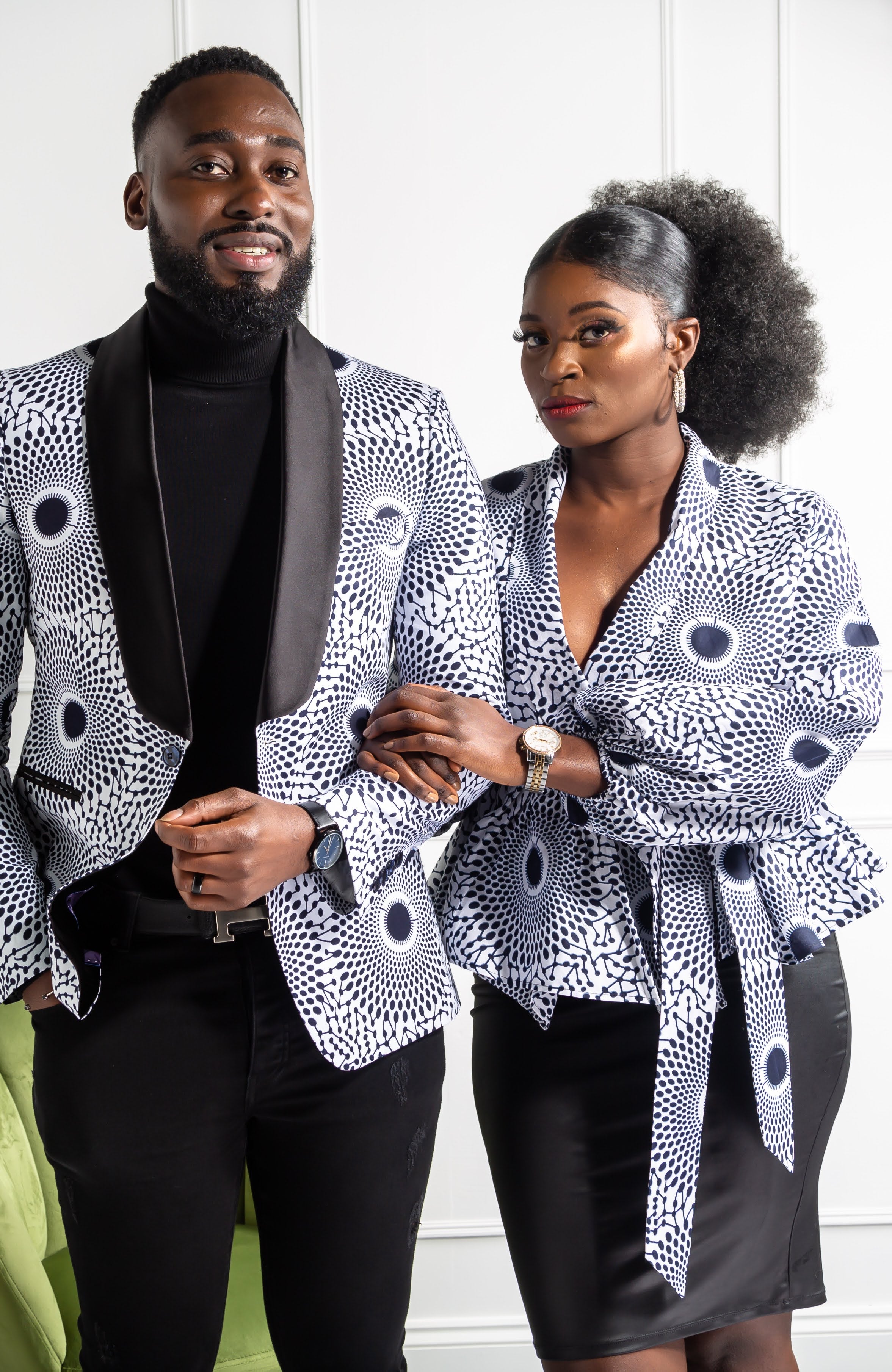 African Print Shawl Collar Peplum Wrap blouse - ALEXANDRA