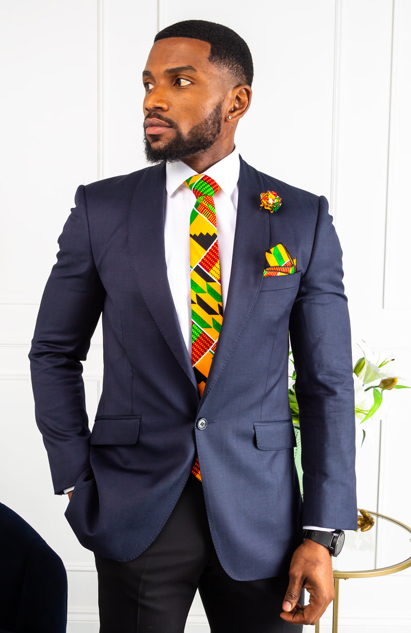 Multi-colored African Wax Necktie and Bowtie - KENDRICK