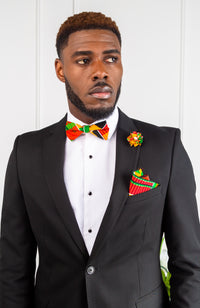 Multi-colored African Wax Necktie and Bowtie - KENDRICK