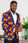 African Print Blazer Jacket for Men - Modern Fit Shawl Lapel Tuxedo - LIAM