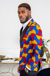 African Print Blazer Jacket for Men - Modern Fit Shawl Lapel Tuxedo - LIAM