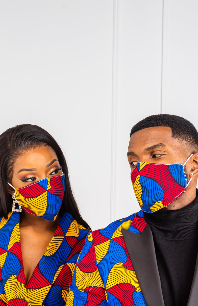 Ankara African Print Face Mask With Filter Pocket | LYDIA