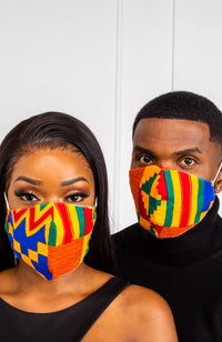 Unisex African Print Face Mask With Filter Pocket | LOLA