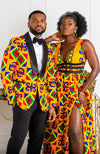 African Print Mens Ankara Suit Blazer - Dinner Jacket Tailored Fit African Fashion - NATHAN