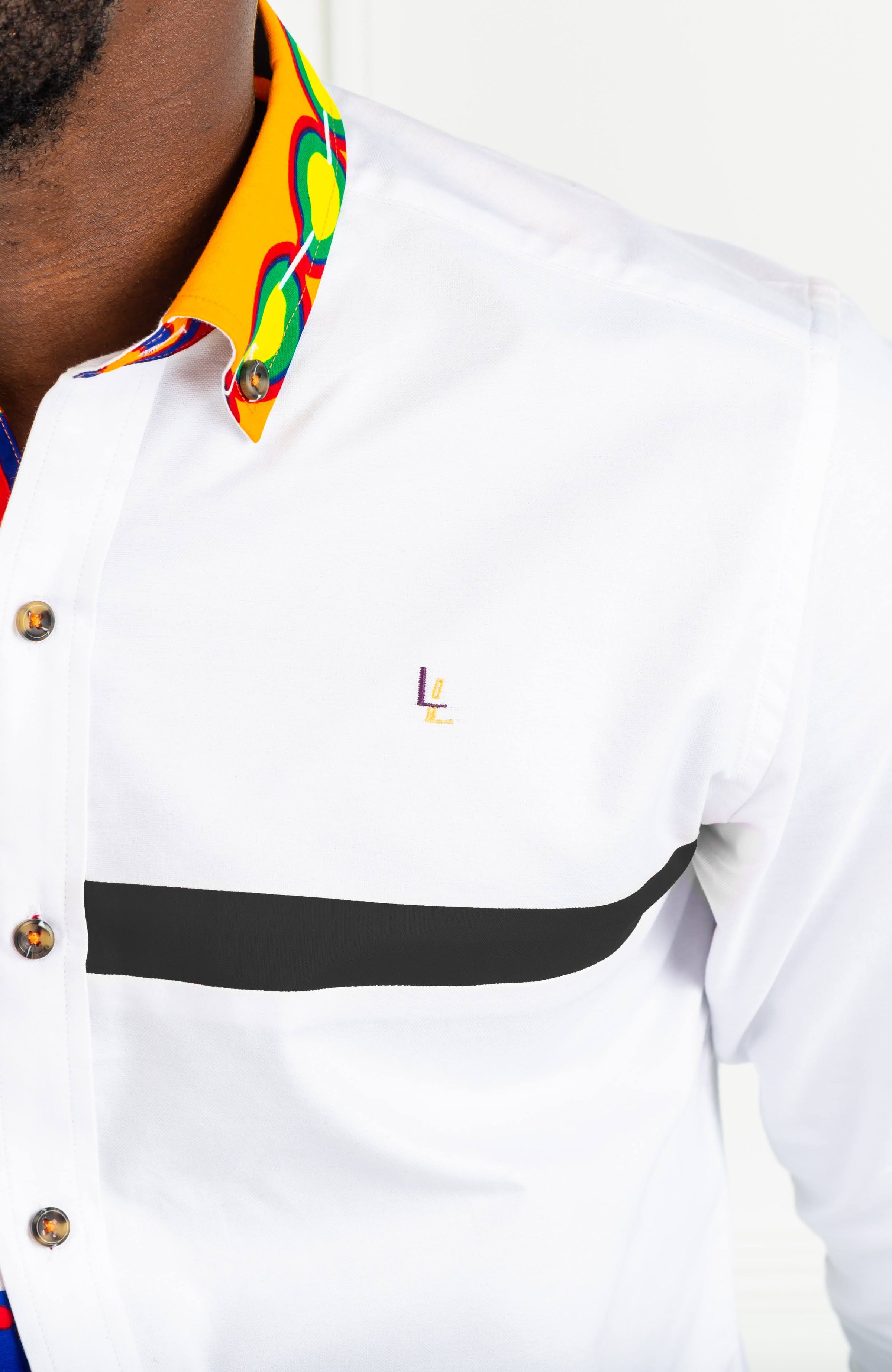 African Styles Clothing | African Mens Fashion - Skinny Fit Strip Button Down Shirt - NATHAN