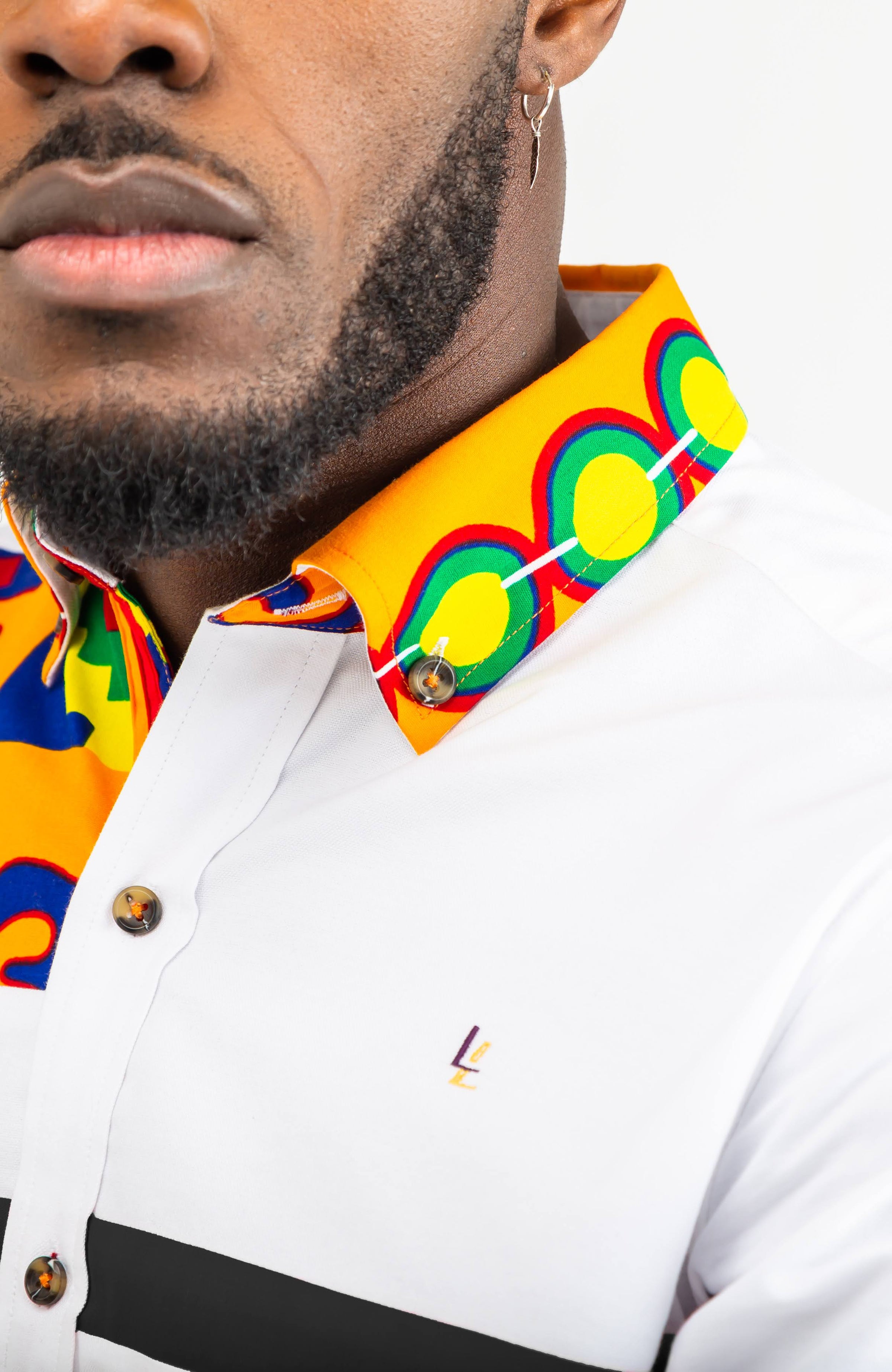 African Styles Clothing | African Mens Fashion - Skinny Fit Strip Button Down Shirt - NATHAN