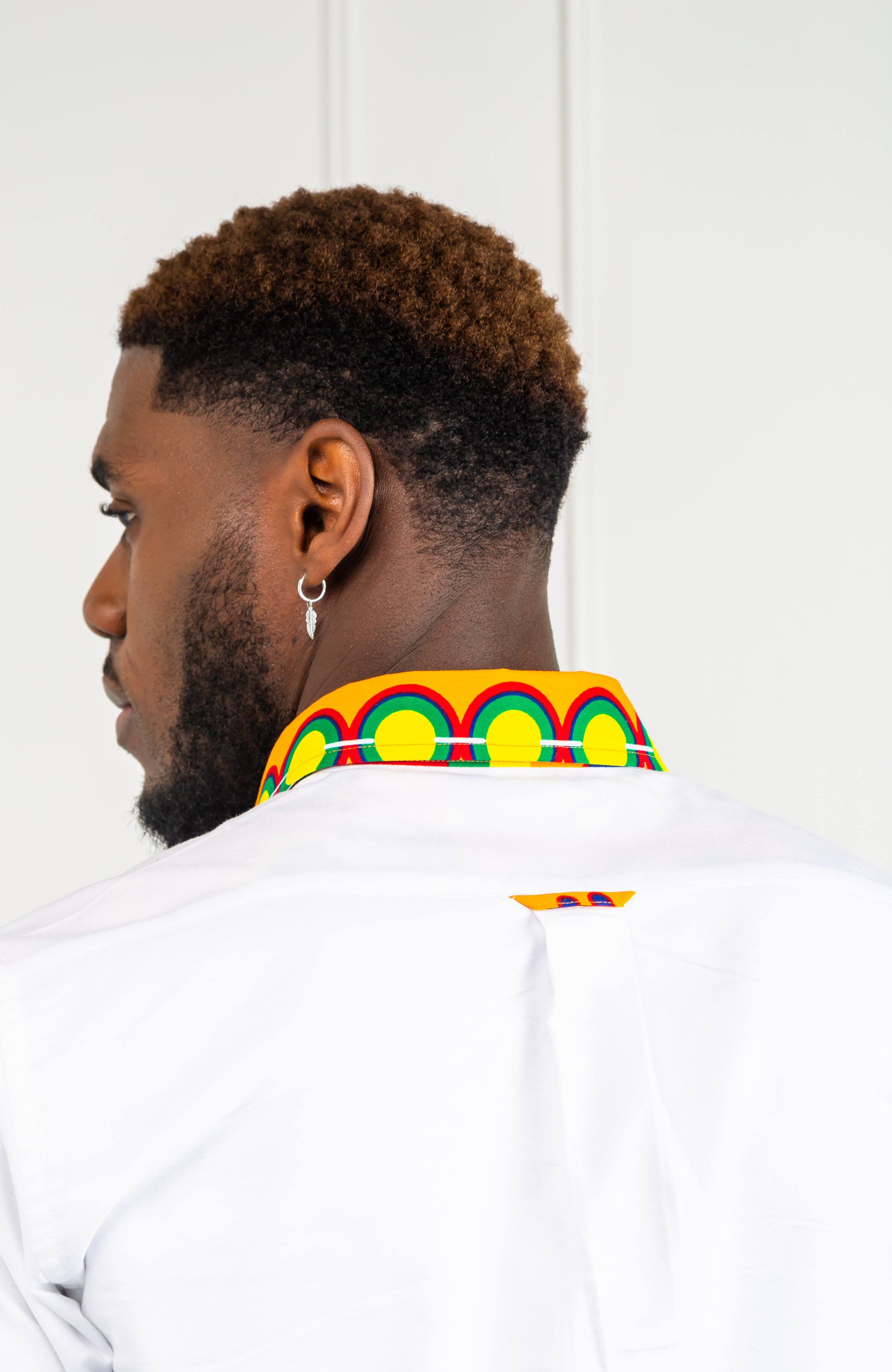 African Styles Clothing | African Mens Fashion - Skinny Fit Strip Button Down Shirt - NATHAN