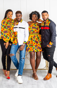 African Print Peplum Midi Dress - NATALIA