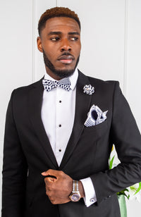 African Print Bowtie Set - Ankara Groomsmen Bowtie Set 4 Pieces - ALEXANDER