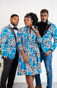 L'AVIYE African Styles - Ankara Wrap Fit & Flare Midi Dress - GEMMA