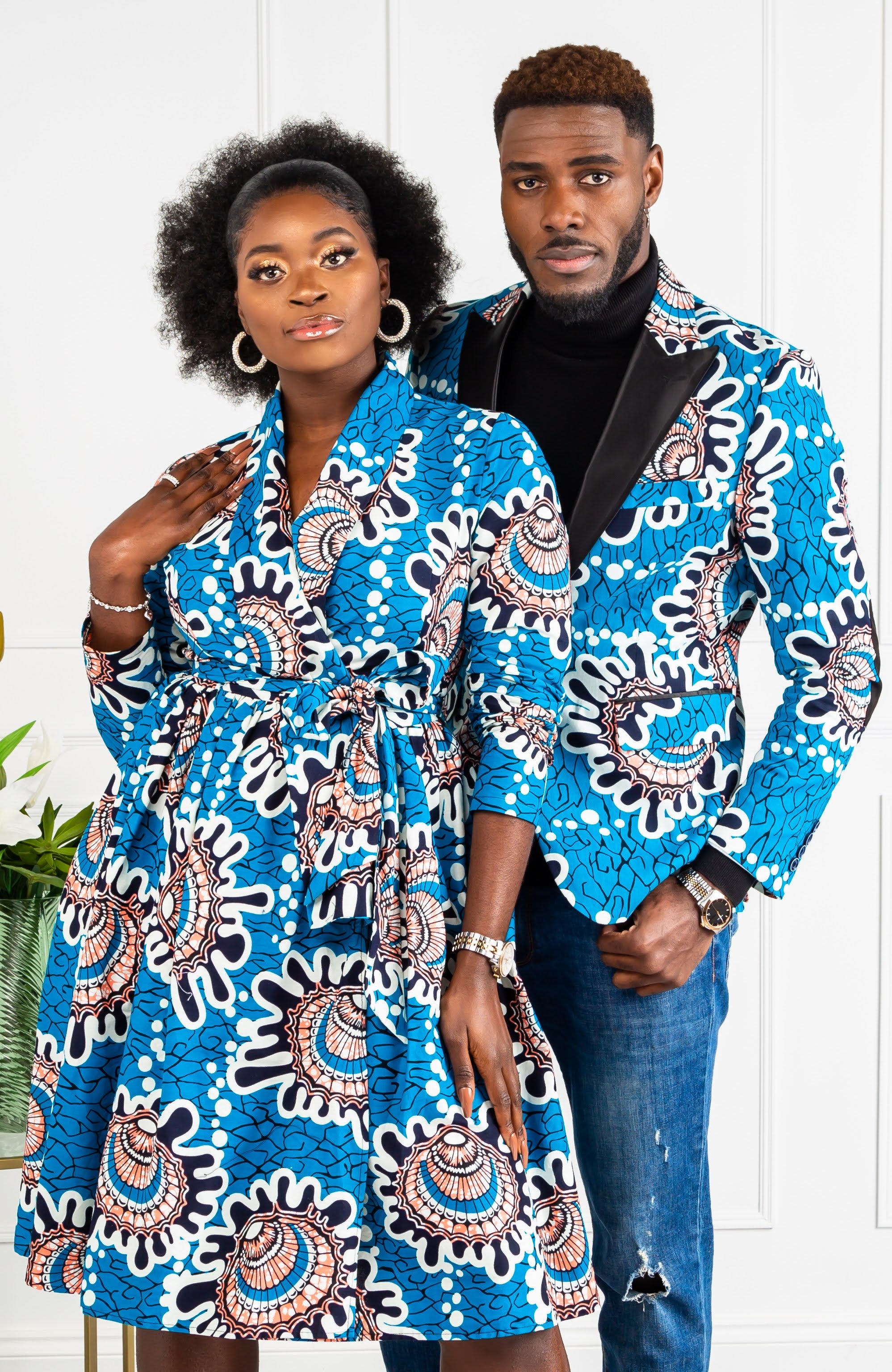 L'AVIYE African Styles - Ankara Wrap Fit & Flare Midi Dress - GEMMA