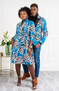 L'AVIYE African Styles - Ankara Wrap Fit & Flare Midi Dress - GEMMA