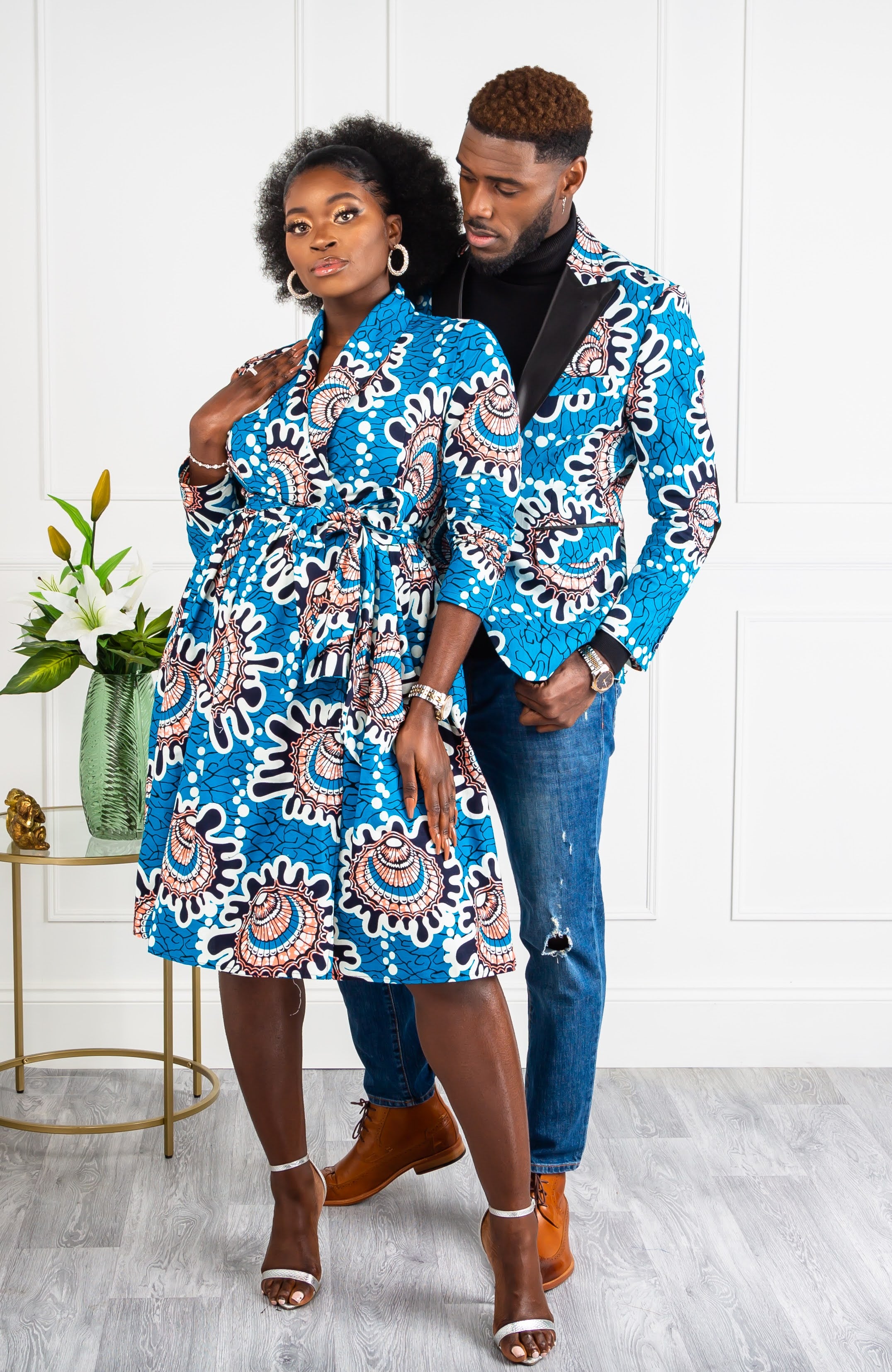L'AVIYE African Styles - Ankara Wrap Fit & Flare Midi Dress - GEMMA