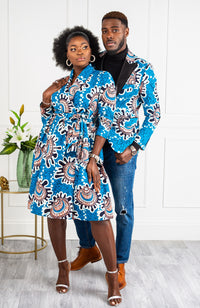 L'AVIYE African Styles - Ankara Wrap Fit & Flare Midi Dress - GEMMA