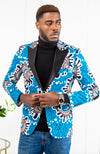 Men African Fashion - Tailored Fit Shawl Collar African Print Blazer for Men - GERALD