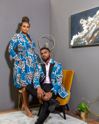 L'AVIYE African Styles - Ankara Wrap Fit & Flare Midi Dress - GEMMA