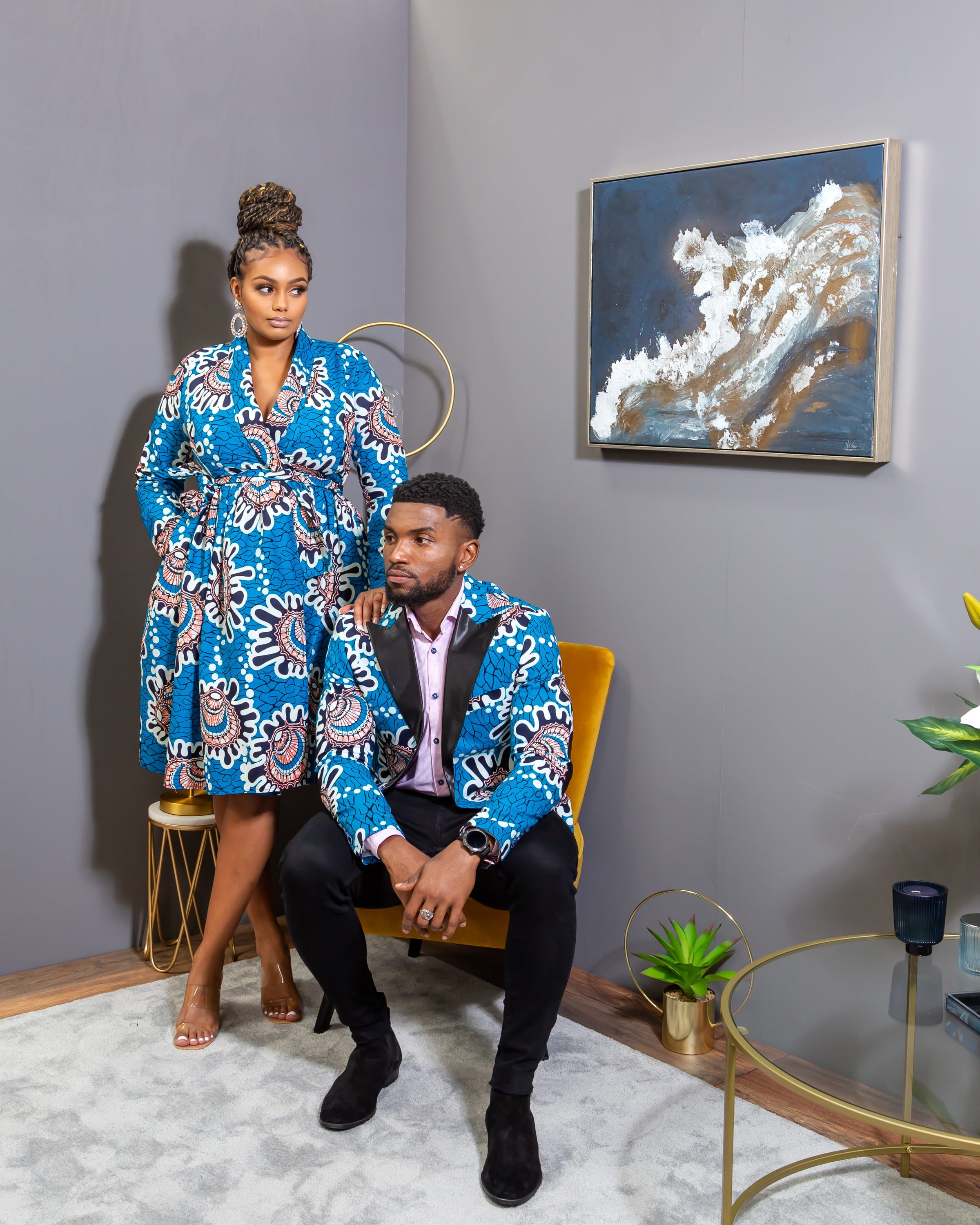 L'AVIYE African Styles - Ankara Wrap Fit & Flare Midi Dress - GEMMA