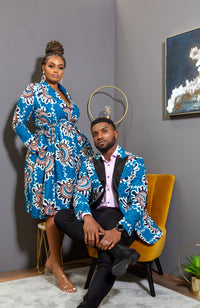 L'AVIYE African Styles - Ankara Wrap Fit & Flare Midi Dress - GEMMA