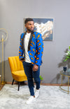 African Print Mens Dashiki Blazer - Modern Fit Shawl Collar Men's African Print Tuxedo for Guys - ELIJAH