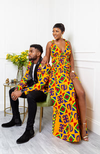 African Print Wax Infinity Multiway Maxi Dress - NATALIA