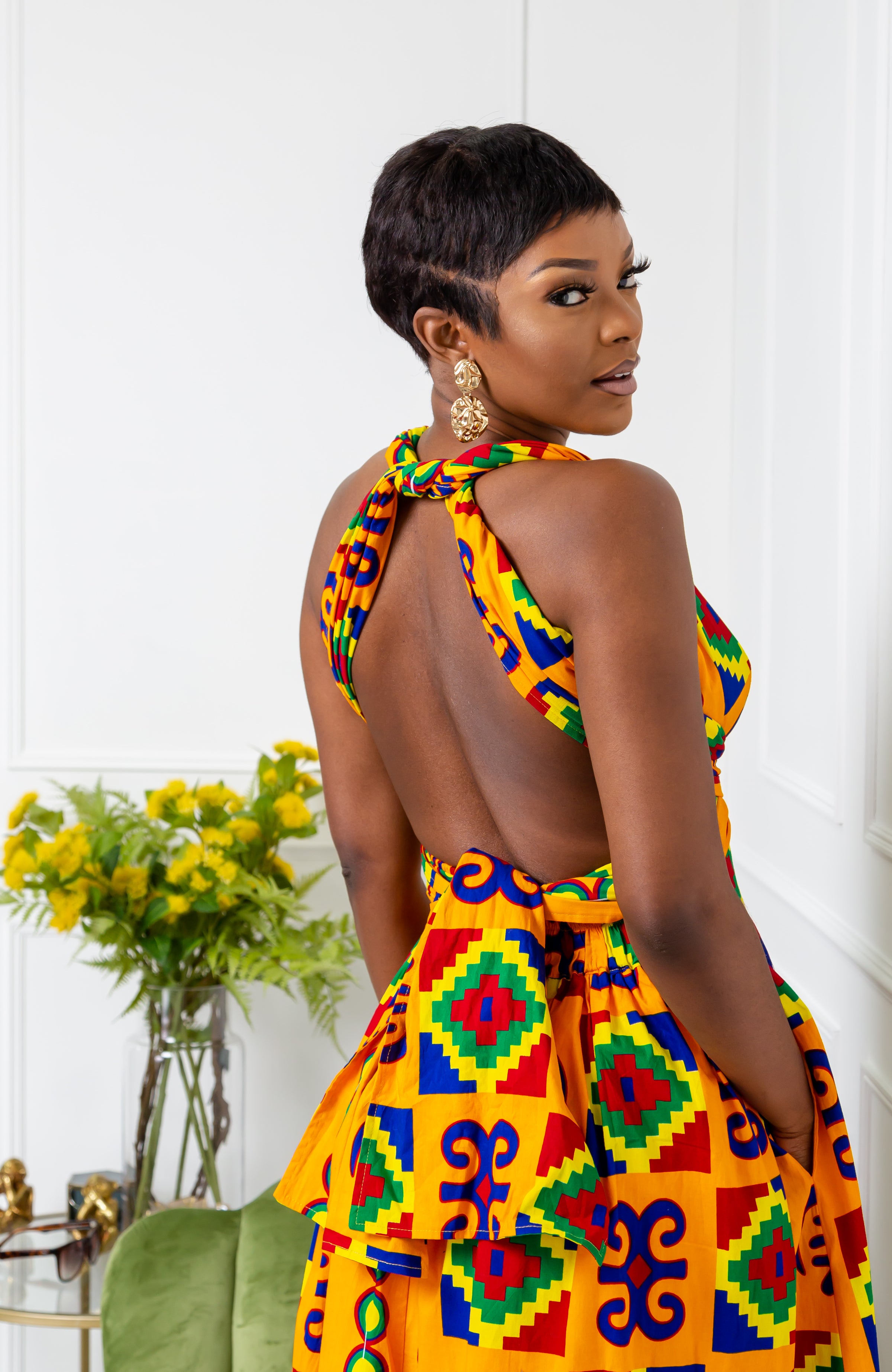 African Print Wax Infinity Multiway Maxi Dress - NATALIA