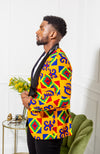 African Print Mens Ankara Suit Blazer - Dinner Jacket Tailored Fit African Fashion - NATHAN