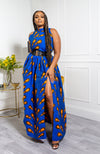 African Maxi Dresses for Women - Sleeveless Turtleneck Dress - ELLA