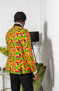 Tailored Fit Shawl Collar | African Print Blazer - KENDRICK