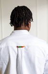 African Shirts for Men | Mens African Shirt - Skinny Fit White Button Down Oxford Shirt - KENDRICK