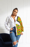 Unisex African Shirt | Oversized Fit White Button Down Shirt - KENYA