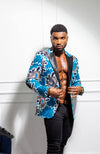 Men African Fashion - Tailored Fit Shawl Collar African Print Blazer for Men - GERALD