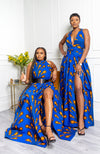 African Maxi Dresses for Women - Sleeveless Turtleneck Dress - ELLA