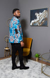 Men African Fashion - Tailored Fit Shawl Collar African Print Blazer for Men - GERALD