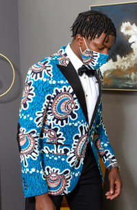 Men African Fashion - Tailored Fit Shawl Collar African Print Blazer for Men - GERALD