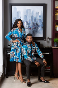 L'AVIYE African Styles - Ankara Wrap Fit & Flare Midi Dress - GEMMA