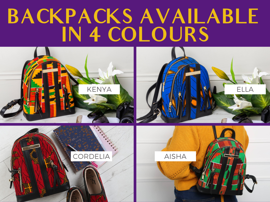 african leather backpacks Print & Vegan 'Africa' and durability African Print Afrocentric Faux Leather