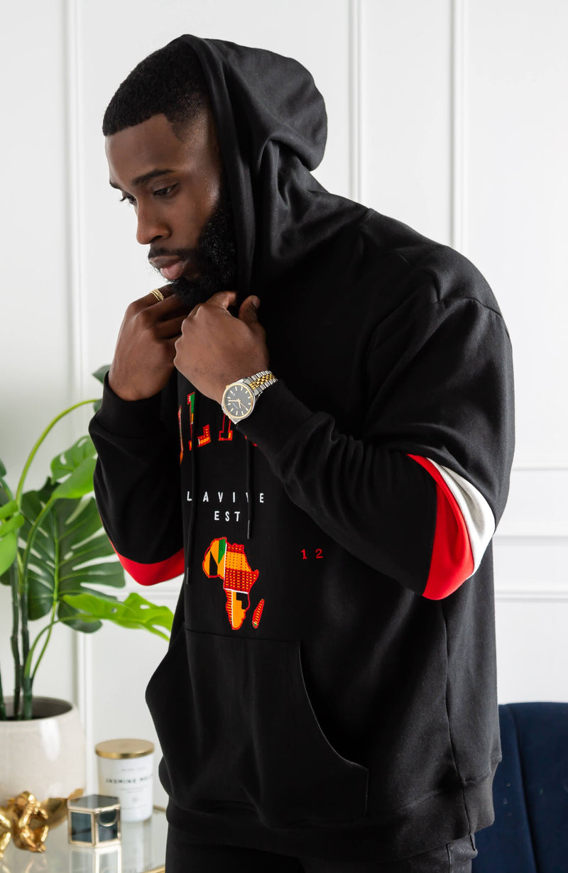 Men's Kente Africa Map Hoodie | Ankara Culture Slogan Hoodie | KUMASI