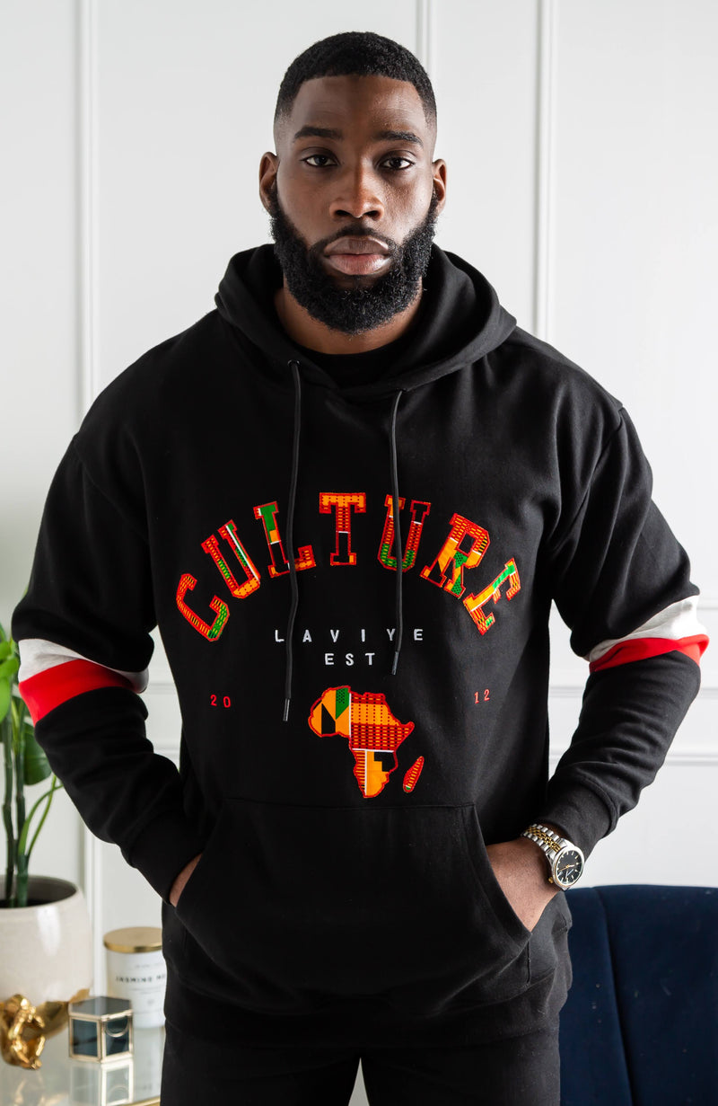 Men's Kente Africa Map Hoodie | Ankara Culture Slogan Hoodie | KUMASI