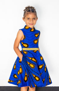 Girl's Occasion Dress | Turtleneck African Print Dress for Girls - ELLA