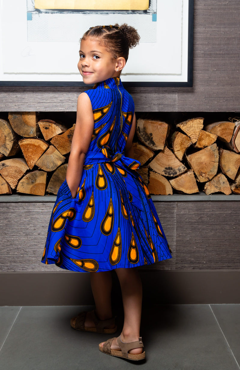 Girl's Occasion Dress | Turtleneck African Print Dress for Girls - ELLA