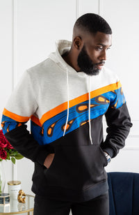 Men's Ankara Hoodie | Asymmetric Stripe Ankara Hoodie | ENUGU