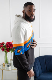 Men's Ankara Hoodie | Asymmetric Stripe Ankara Hoodie | ENUGU