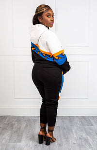 Ankara Hoodie | Asymmetric Stripe Ankara Hoodie For Women | ENUGU