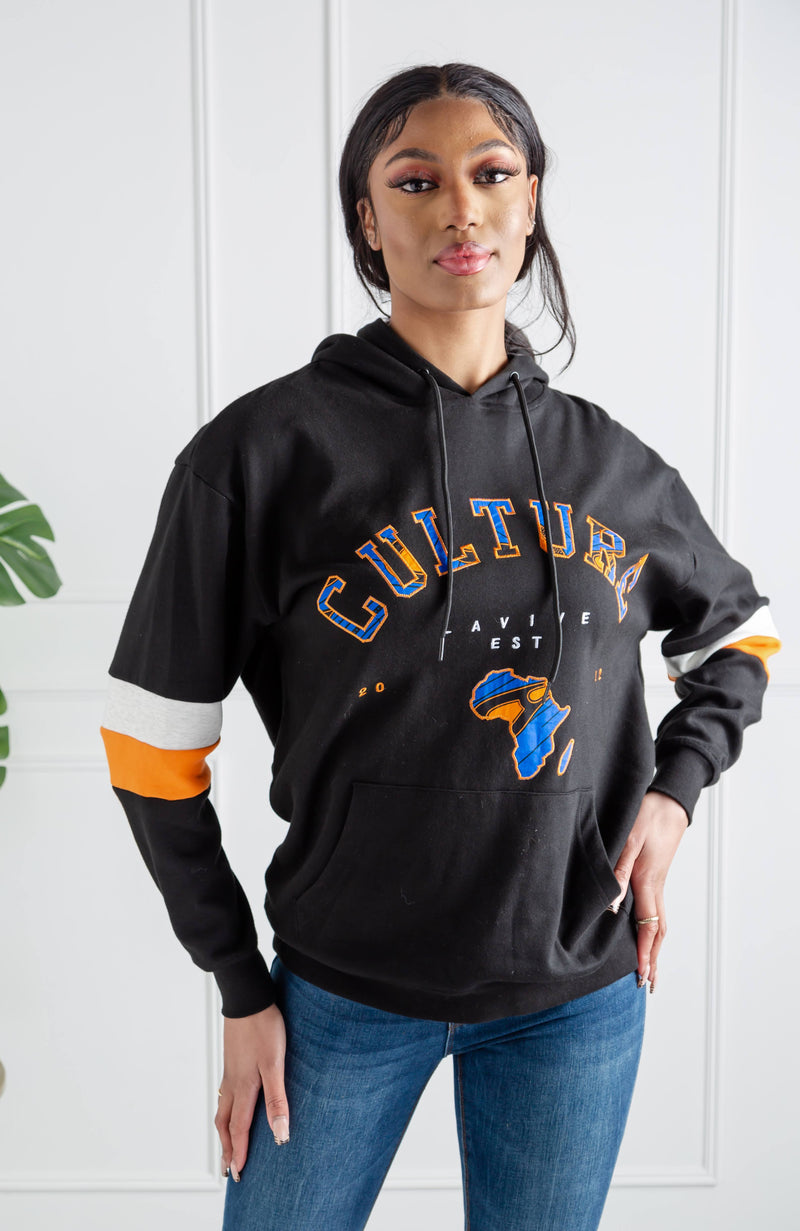 Culture Slogan Hoodie | Luxury Africa Map Hoodie For Women | ENUGU