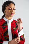 Womens African Dress Shirt | Unisex Etibo Style Long Sleeved Shirt - CORDELIA